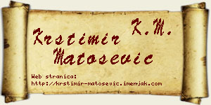 Krstimir Matošević vizit kartica